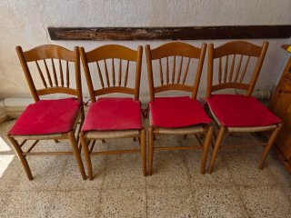 Set 4 Sillas Rústicas Madera