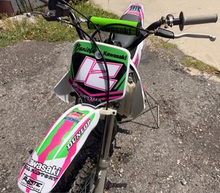 Kawasaki KX 65 Motocross Verde/Rosa hecha entera