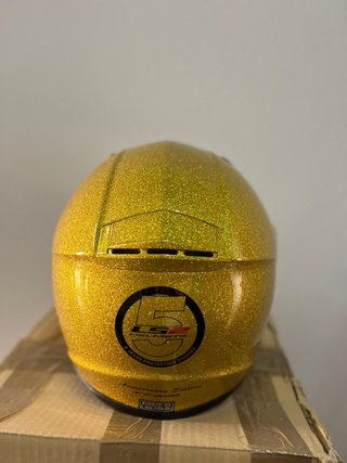 Casco Moto Integral Amarillo Dorado LS2