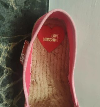 Espadrillas Love Moschino Rosa con Catena Cuore