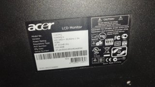 Pantalla  para pc LCD Acer 19 Negra