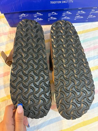 Sandalias Birkenstock Talla 38 Marrón/Blanco