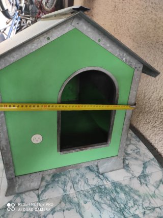 Cuccia per cane verde e argento