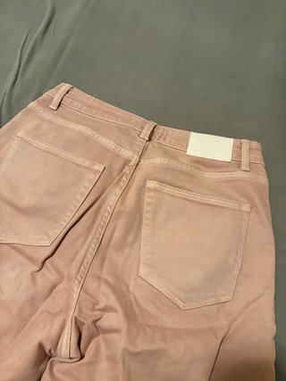 Zara Jeans Beige/Rosa Talla 36