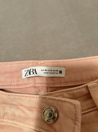 Zara Jeans Beige/Rosa Talla 36
