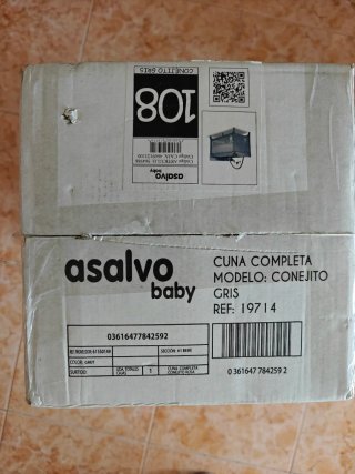 Cuna de viaje Asalvo Baby gris a estrenar