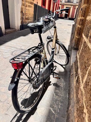 Bicicleta de paseo color crema