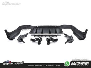 DIFUSOR TRASERO CON COLAS NEGRAS PARA MERCEDES GLC X253 NEGRO MATE