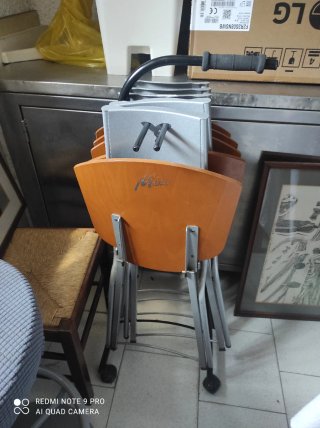 6 Sedie Pieghevoli Mia Legno e Metallo
