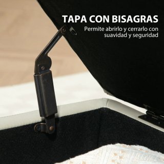 Baúl Almacenaje Tapizado Gris