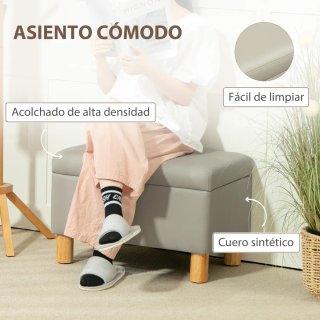 Baúl Almacenaje Tapizado Gris