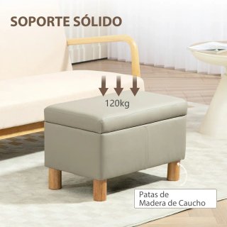 Baúl Almacenaje Tapizado Gris