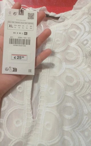 Blusa Zara Talla Única Blanca Encaje