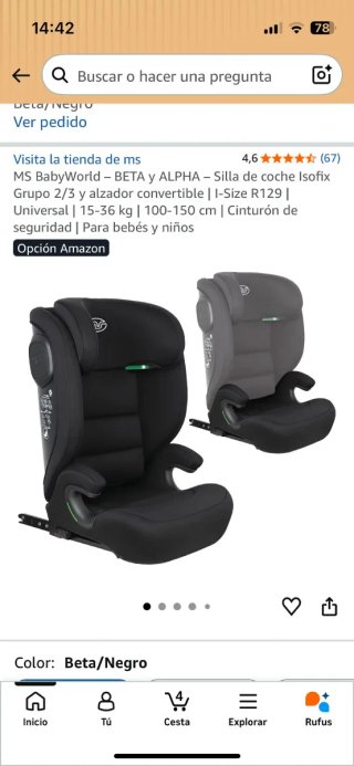 Silla de coche  ... 50€ por uno , usado poco meses