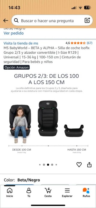 Silla de coche  ... 50€ por uno , usado poco meses