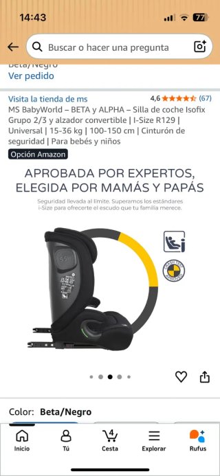 Silla de coche  ... 50€ por uno , usado poco meses