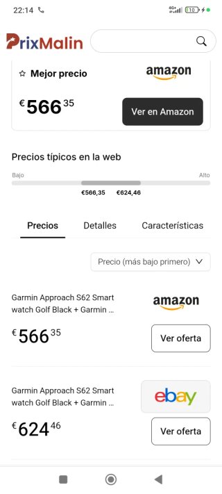 Reloj Garmin Negro y Rojo APPROACH s62