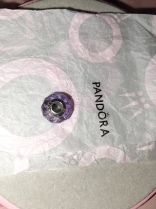 Pandora Charm Cristal Murano Morado y Plata 925