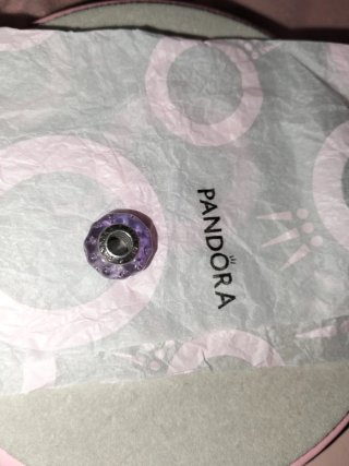 Pandora Charm Cristal Murano Morado y Plata 925