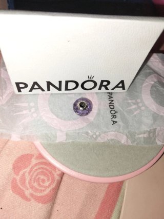 Pandora Charm Cristal Murano Morado y Plata 925
