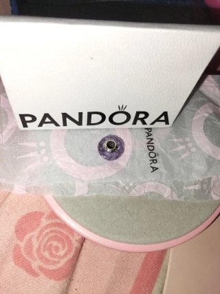 Pandora Charm Cristal Murano Morado y Plata 925