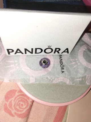 Pandora Charm Cristal Murano Morado y Plata 925