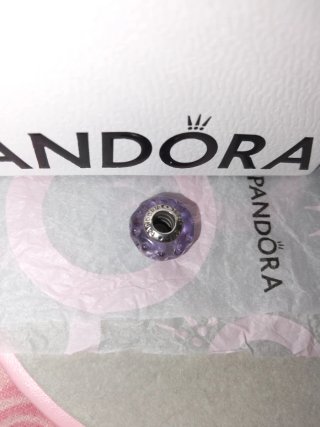 Pandora Charm Cristal Murano Morado y Plata 925