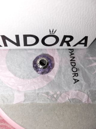 Pandora Charm Cristal Murano Morado y Plata 925