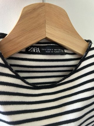 Vestido Zara Rayas Blanco y Negro