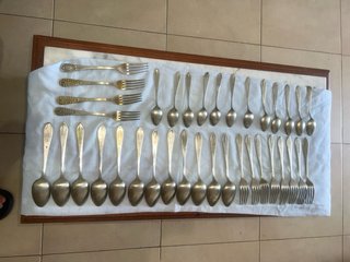 Cucharas de alpaca, lote