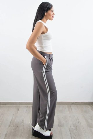 Pantalón Deportivo Gris Doble Franja