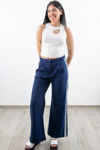 Pantalón Deportivo Gris Doble Franja