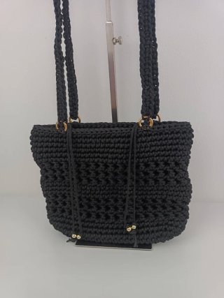 Bolso crochet estilo cartera doble asa