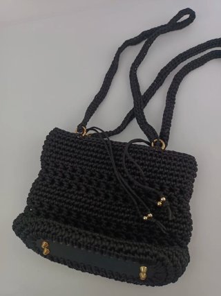 Bolso crochet estilo cartera doble asa