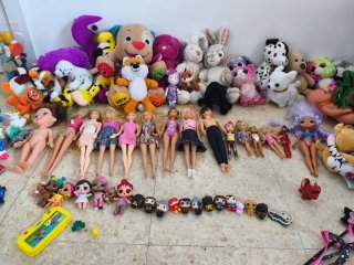 Lote Juguetes Niña Muñecas Peluches Accesorios