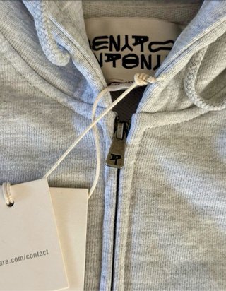 Zara x Benito sudadera gris con cremallera