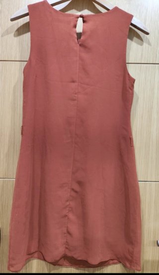 Vestido sin mangas teja terracota