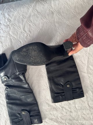Botas de cuero negras mujer