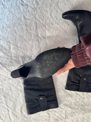 Botas de cuero negras mujer