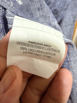 Camisa Lino Purificación García Talla 5 Azul