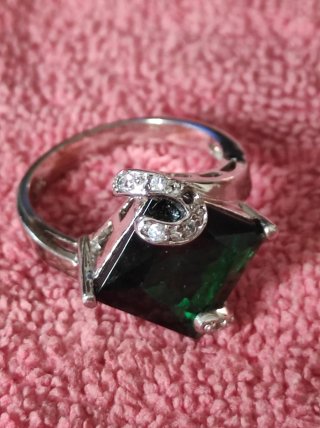 Conjunto tres piezas Plata Ley Circonio Verde