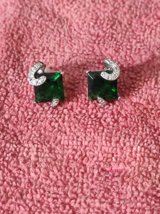 Conjunto tres piezas Plata Ley Circonio Verde