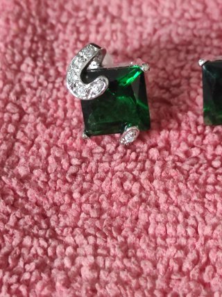 Conjunto tres piezas Plata Ley Circonio Verde