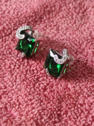 Conjunto tres piezas Plata Ley Circonio Verde