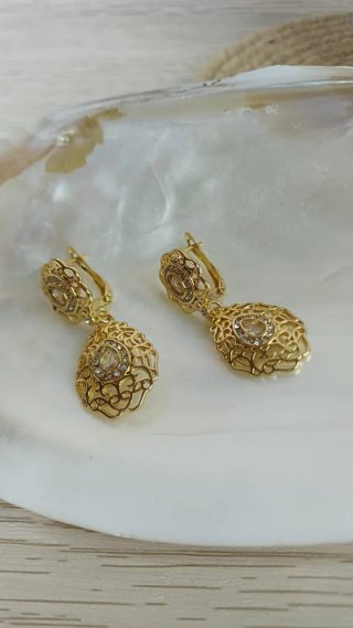 Pendientes Zarina Vintage Chapado Oro 18k
