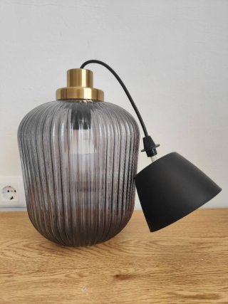 Lámpara colgante cristal gris IKEA