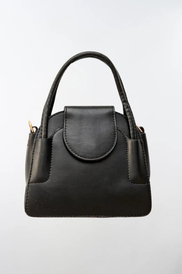 Mini Bolso Doble Asa Elegante Beige/Negro