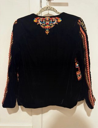 Chaqueta Zara Terciopelo Bordada Multicolor