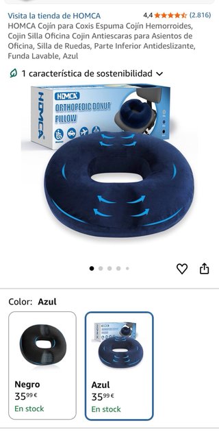 Cojín Antiescaras Azul Terciopelo
