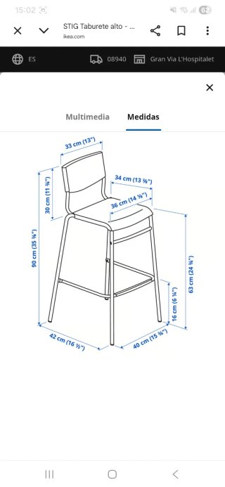 4 unidades Taburete alto IKEA STIG